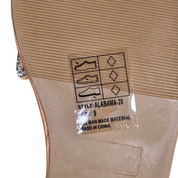 Yoki Alabama Women's Braided Rhinestone Flat Sandals‎ in Beige 9 NIB - Picture 7 of 8